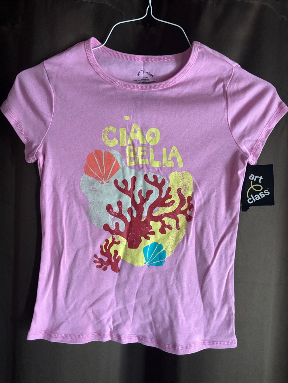 art class Pink 'Ciao Bella' Short Sleeve Graphic Tee